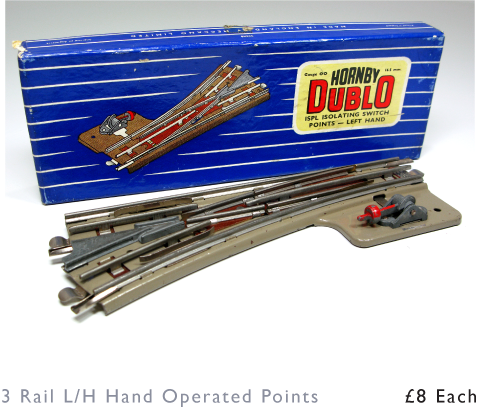 Hornby Dublo 3 Rail Left Hand Operated Points